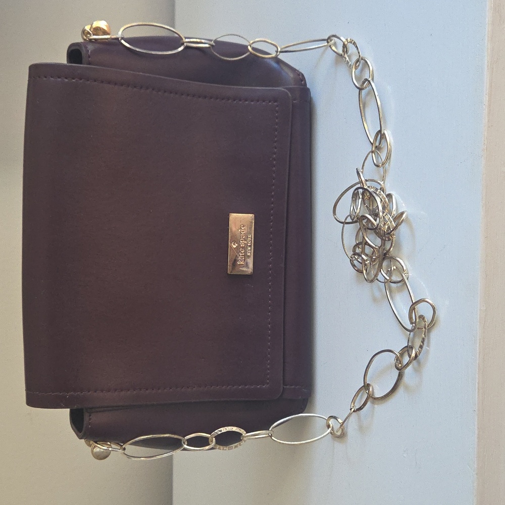 Kate Spade Maroon Crossbody Bag with Gold Chain